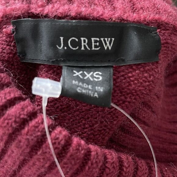 J CREW Sweater Women XXS Turtleneck Burgundy Wool-Blend NEW Supersoft Yarn BD143 - Picture 6 of 10